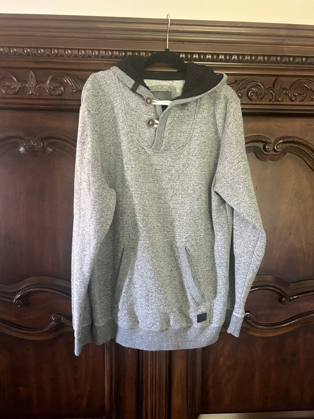 Billabong Gray Hooded Sweatshirt with Black Lining